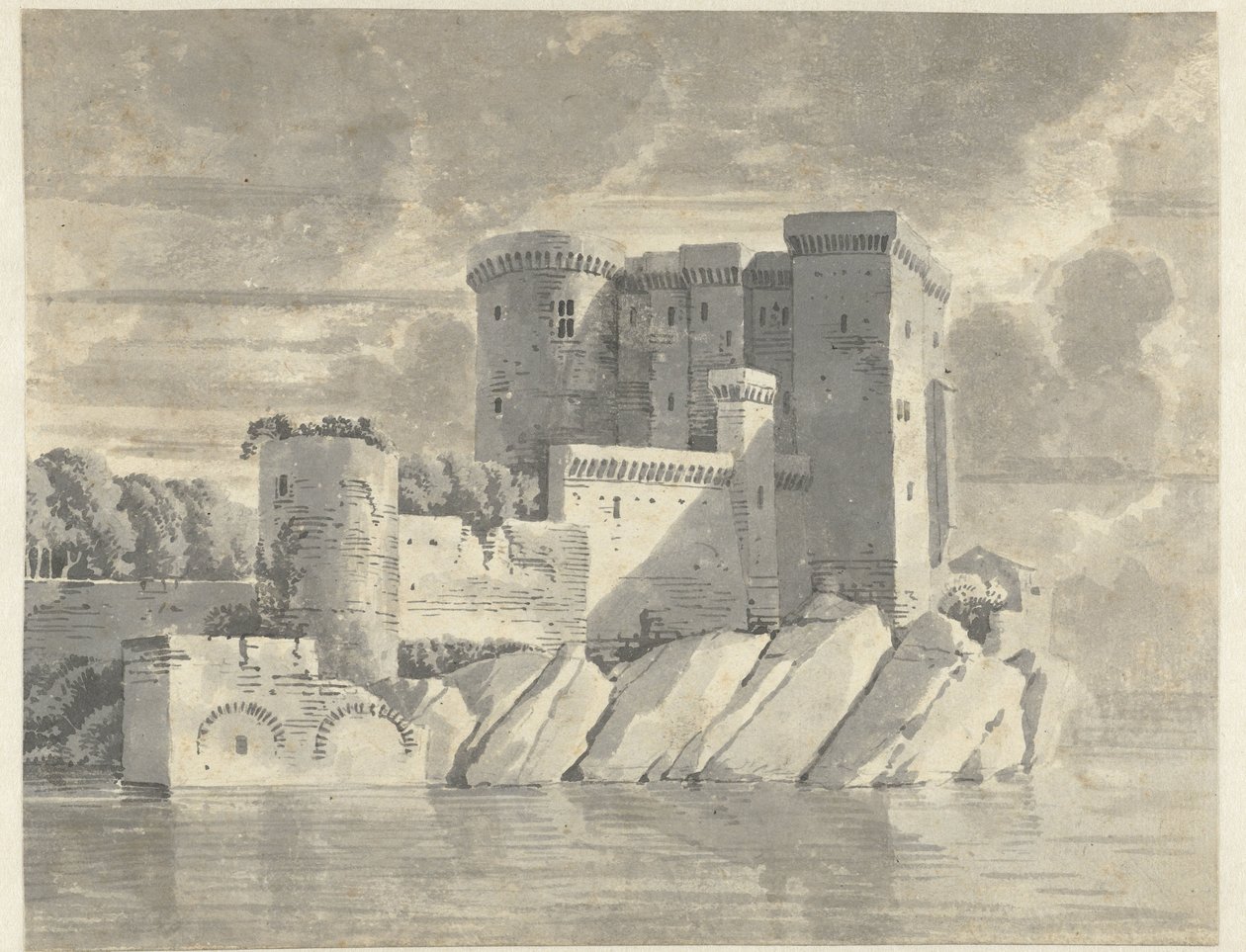 Château sur des rochers au bord de l