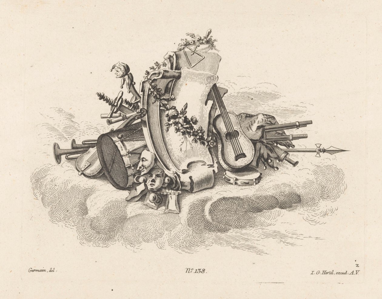 Cartouche avec instruments de musique - Anonymous
