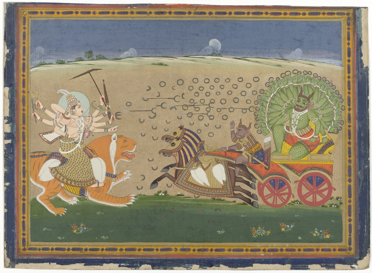 Combat entre Durga et Nicumba - Anonymous