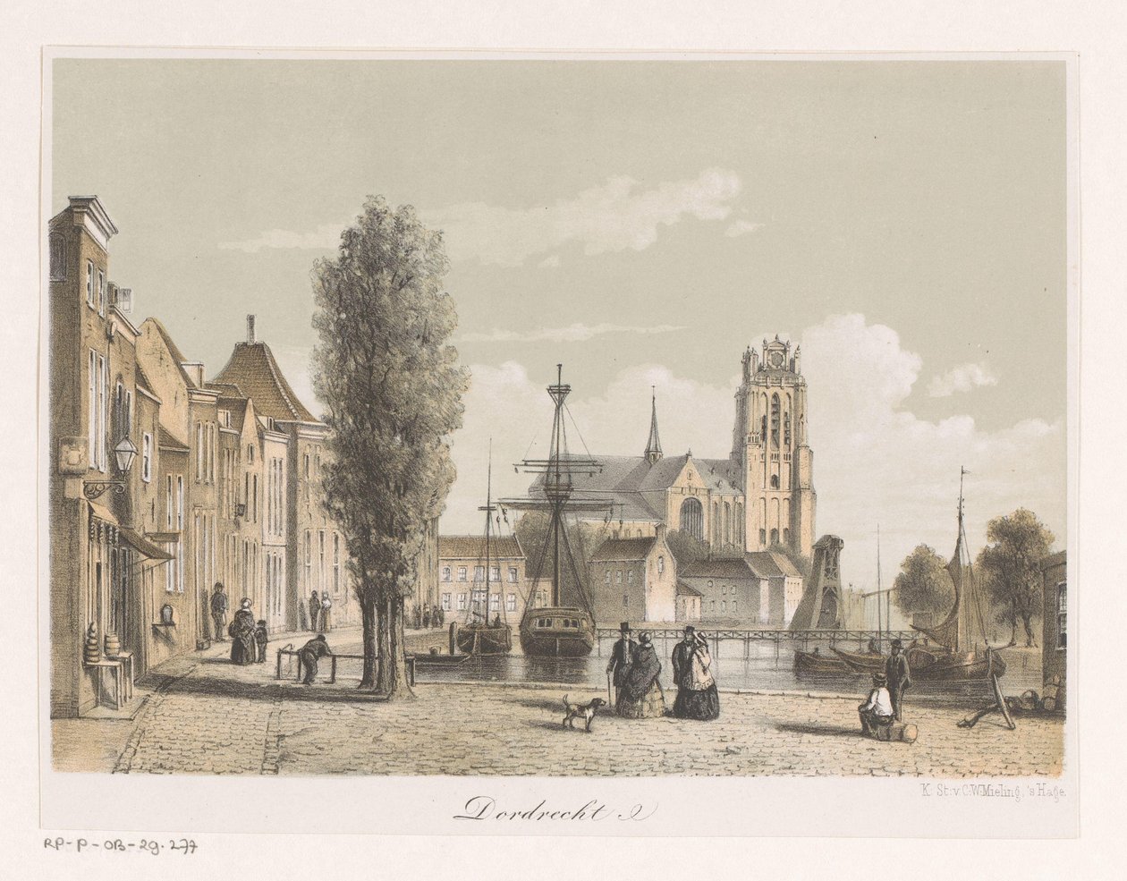 Vue sur le port de Dordrecht - Anonymous