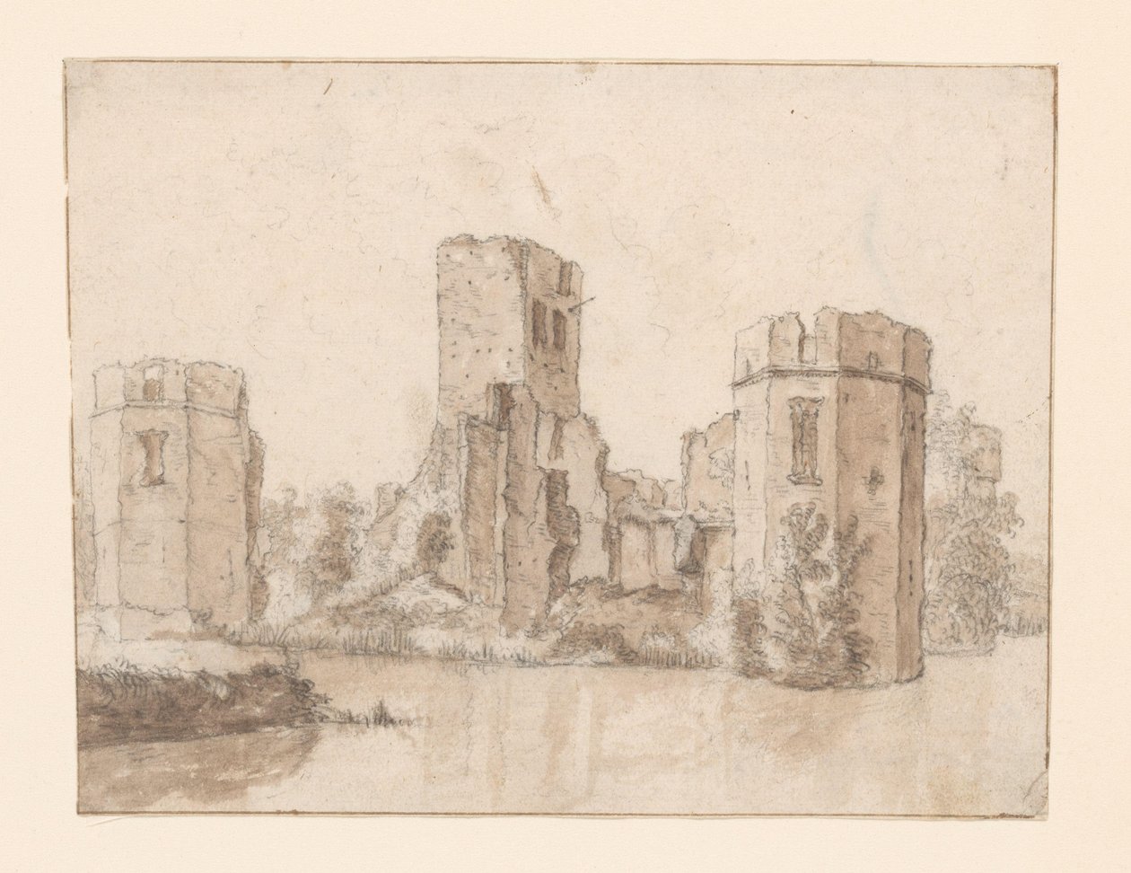 Vue sur les ruines du château de Honingen - Anonymous