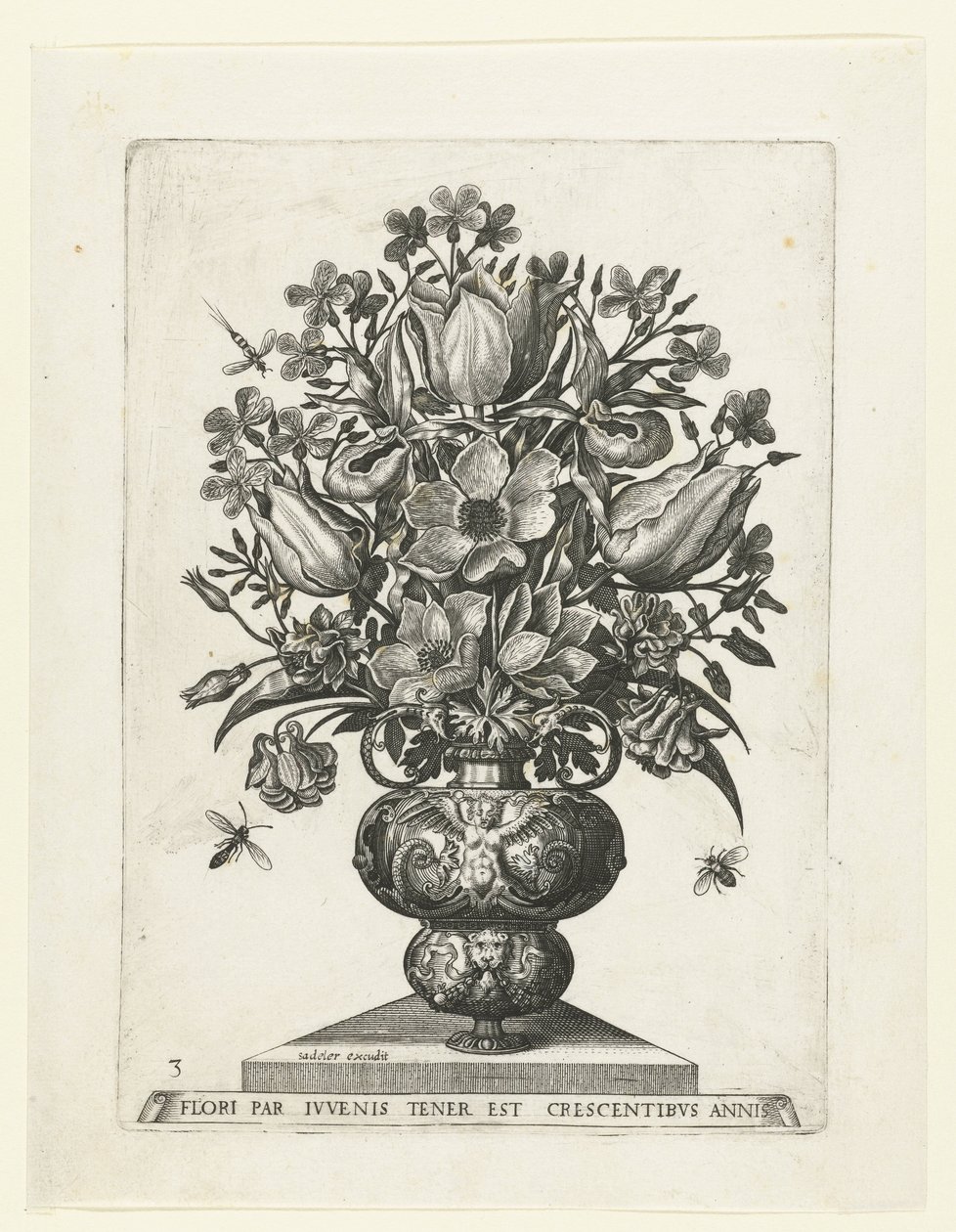 Vase grotesque avec des fleurs (série Vases avec des fleurs) - Anonymous