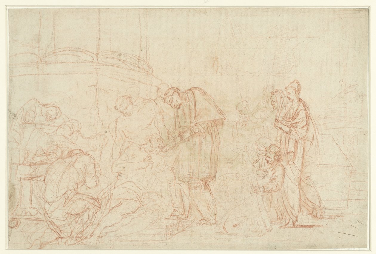 Saint Charles Borromée visitant les pestiférés - Anonymous