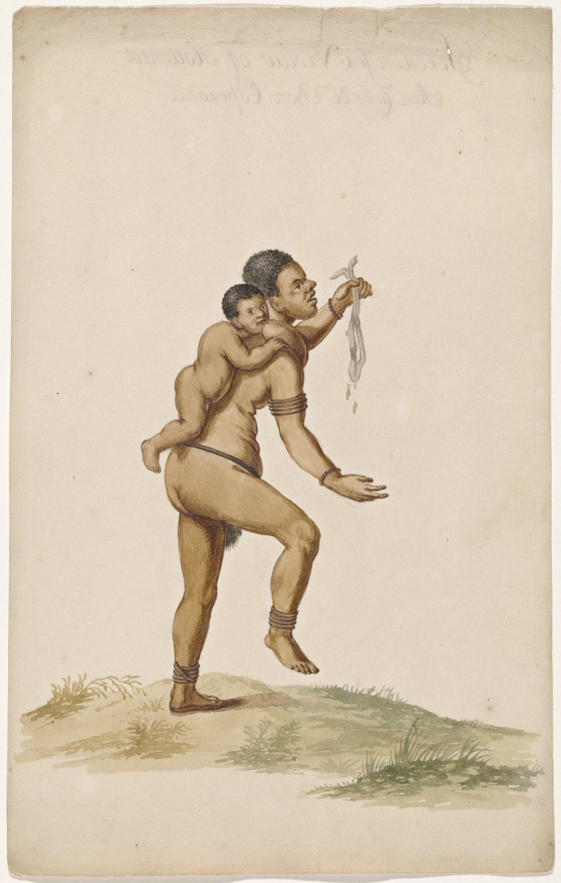 Femme Khoikhoi avec nourrisson - Anonymous