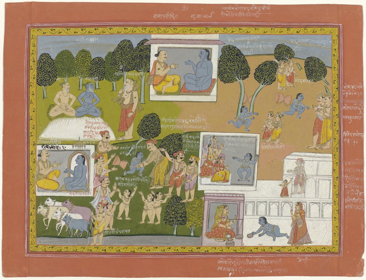 Krishna déracinant les arbres Arjuna - Anonymous