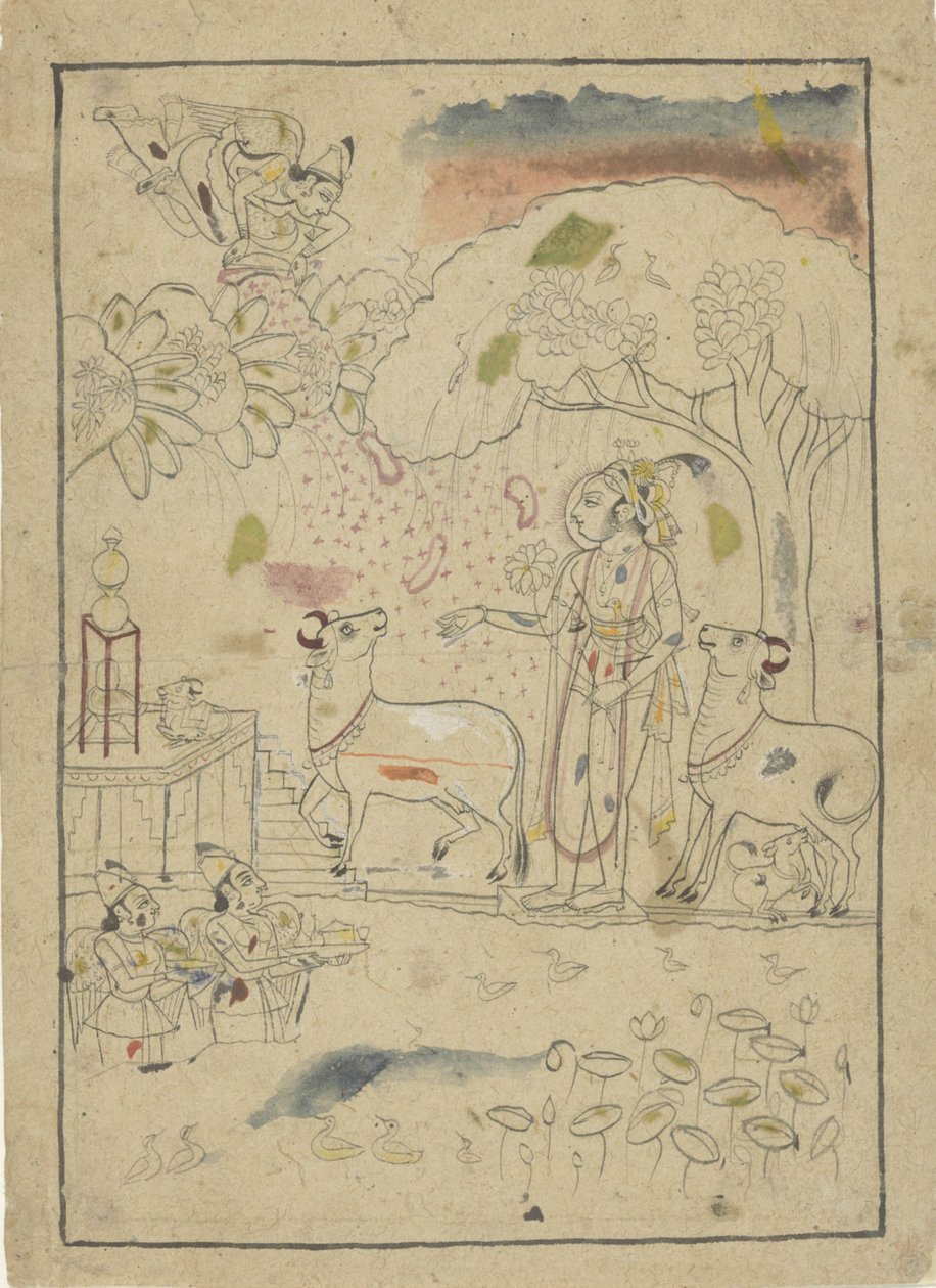 Krishna avec des vaches de l