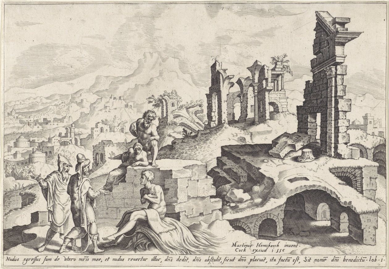 Paysage avec Job sur le tas de fumier - Anonymous