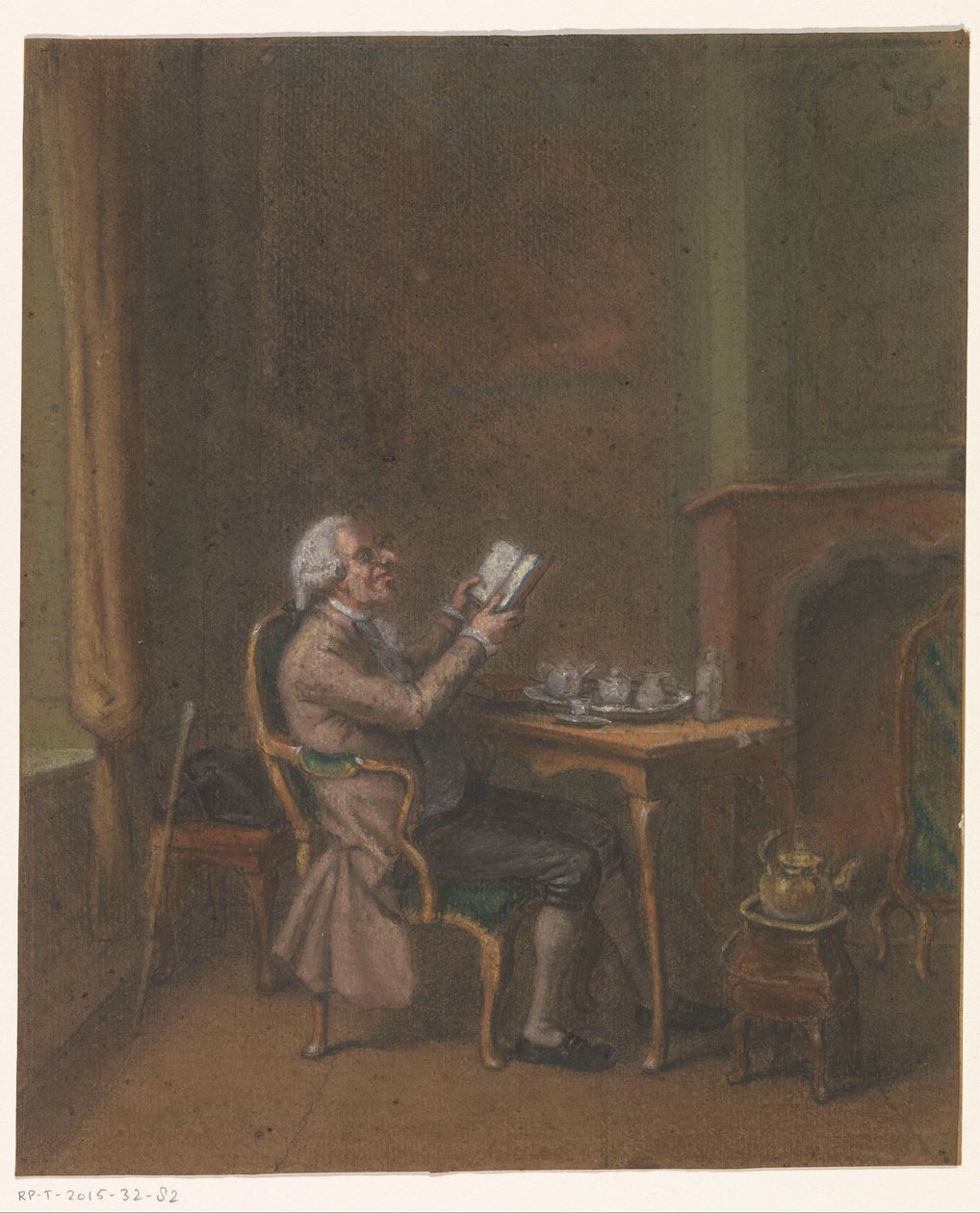 Homme lisant dans un intérieur - Anonymous