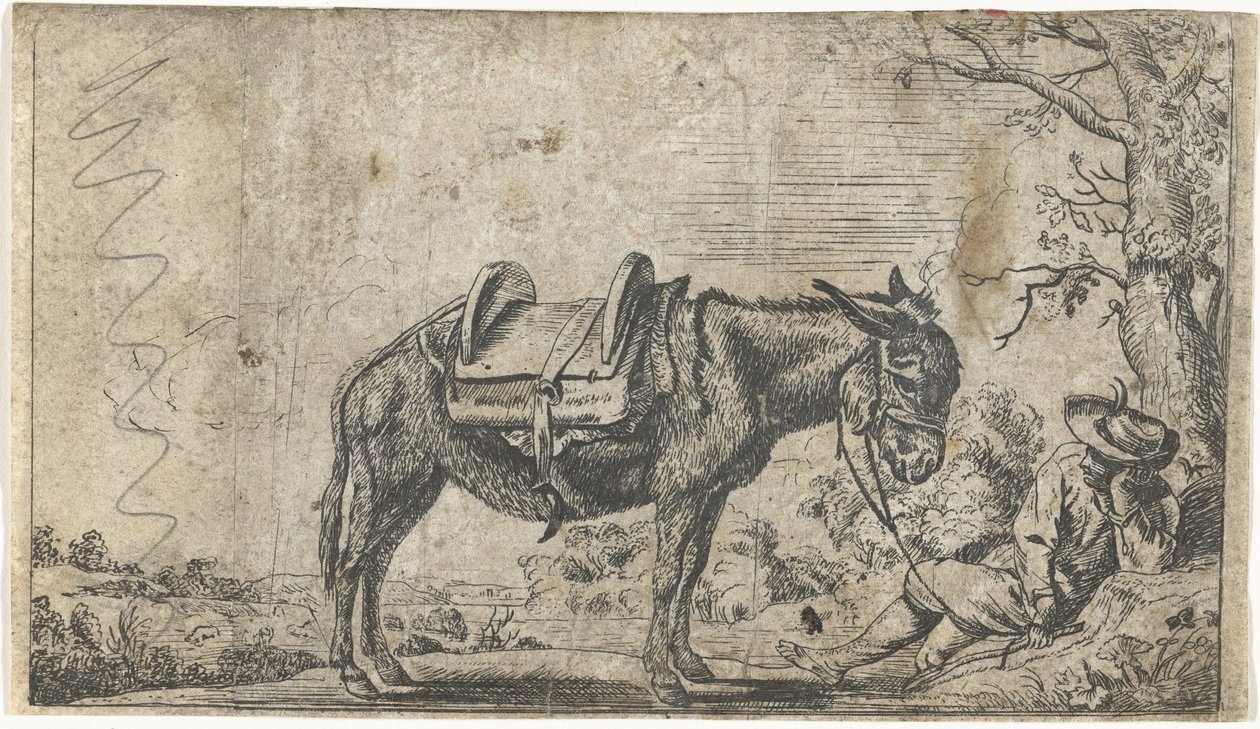 Homme avec un âne - Anonymous