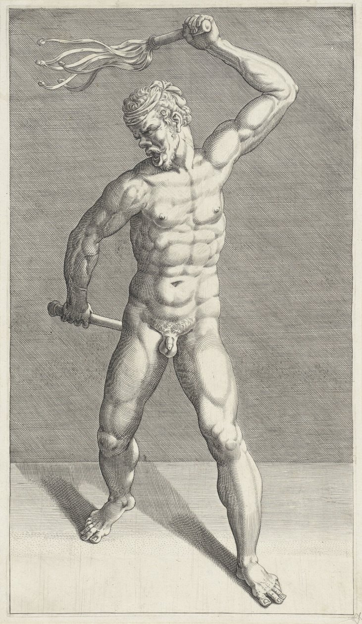Homme avec deux fouets - Anonymous