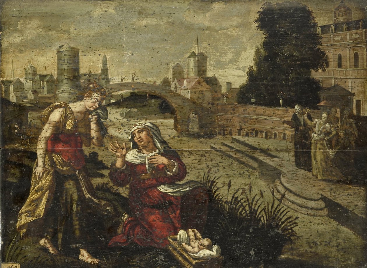 Moïse dans le panier de roseaux - Anonymous