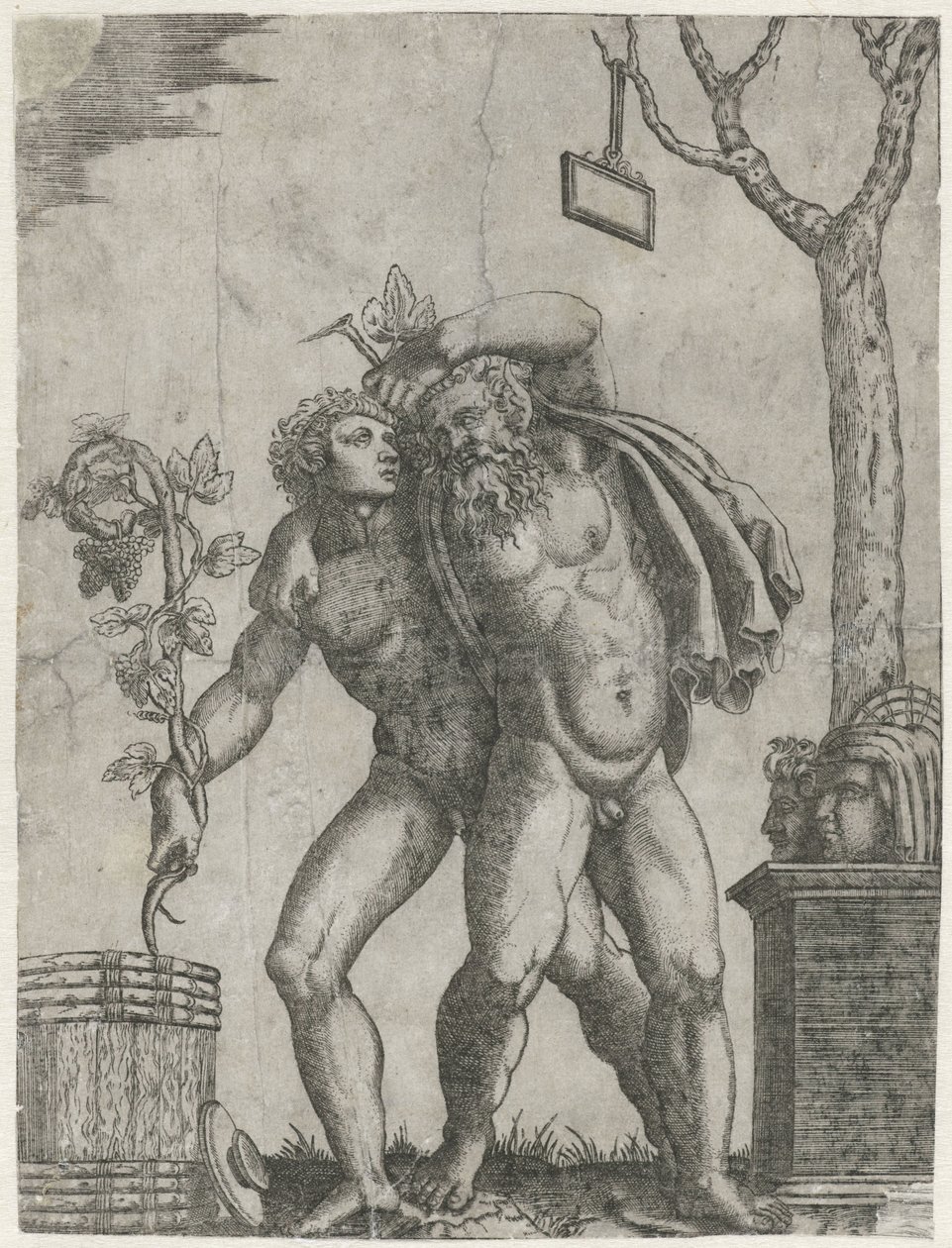 Silenus soutenu par un jeune bacchant - Anonymous