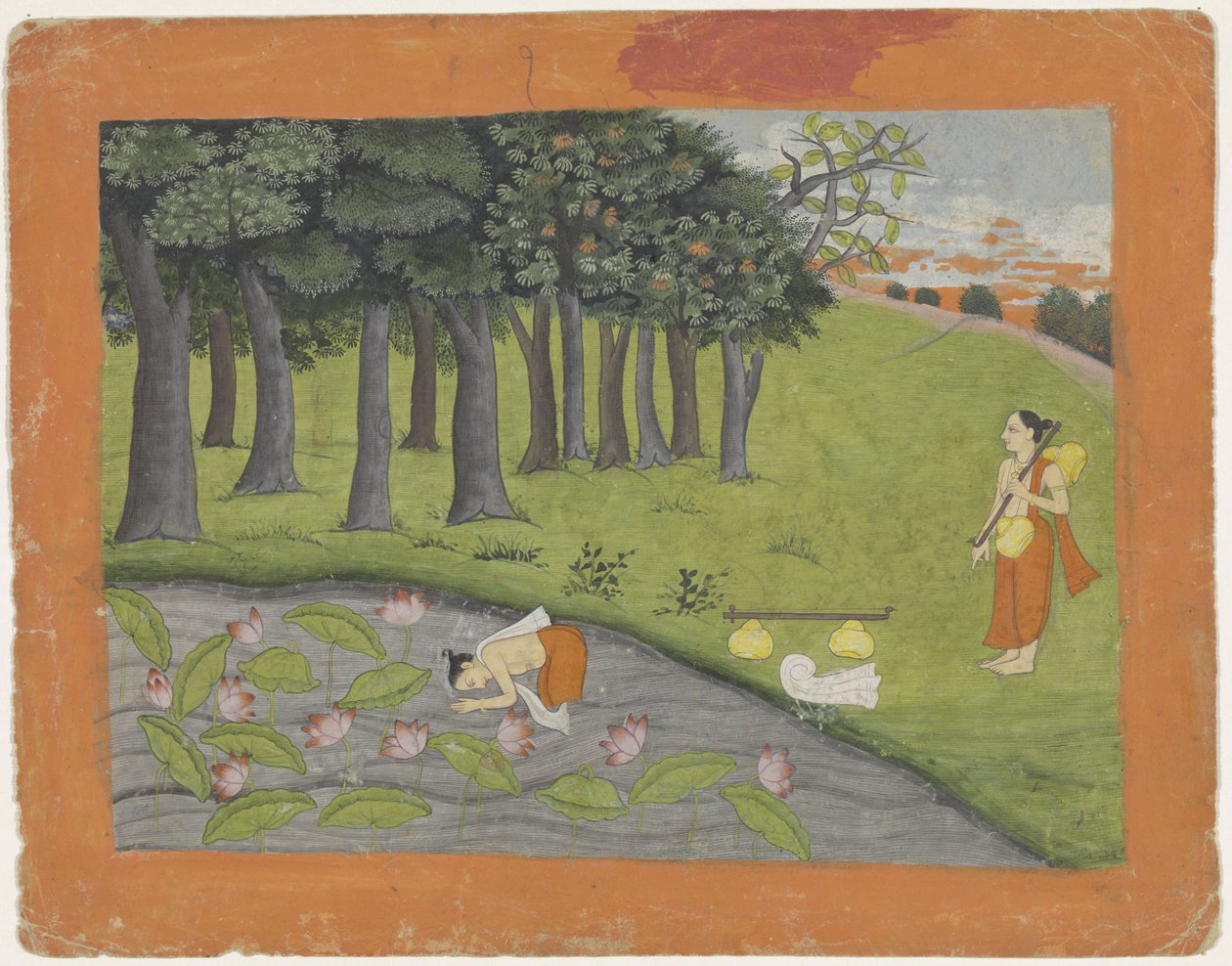 Deux ascètes dans un paysage - Anonymous