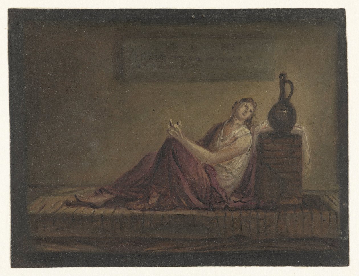 Femme assise sur son lit dans une cellule - Anonymous