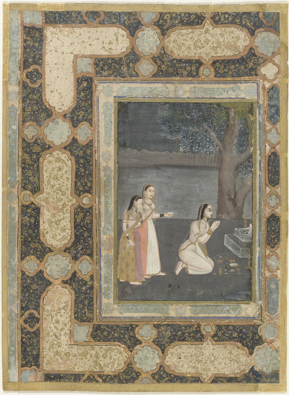 Femmes devant un autel linga (Bhairavi ragini) - Anonymous