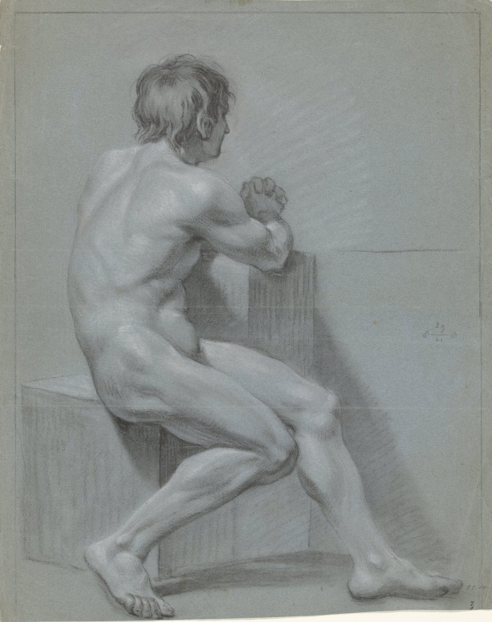 Homme nu assis, vers la droite - Anonymous