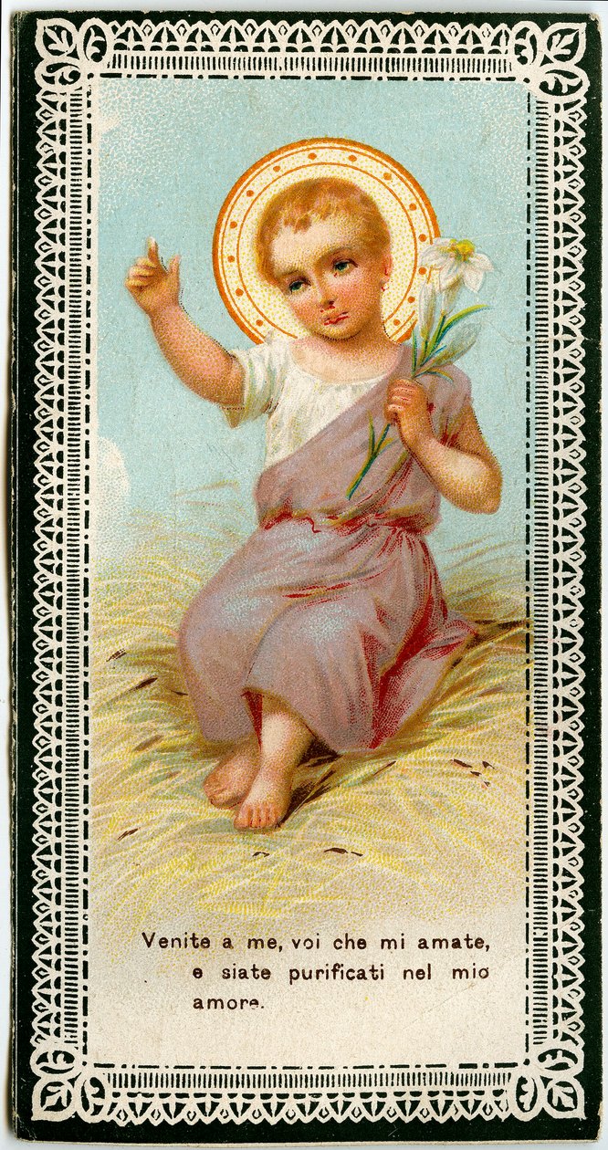 Image pieuse : Jésus tenant un lis - Anonymous Anonymous