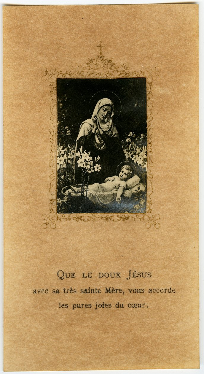 Image pieuse : La Vierge et Jésus - Anonymous Anonymous