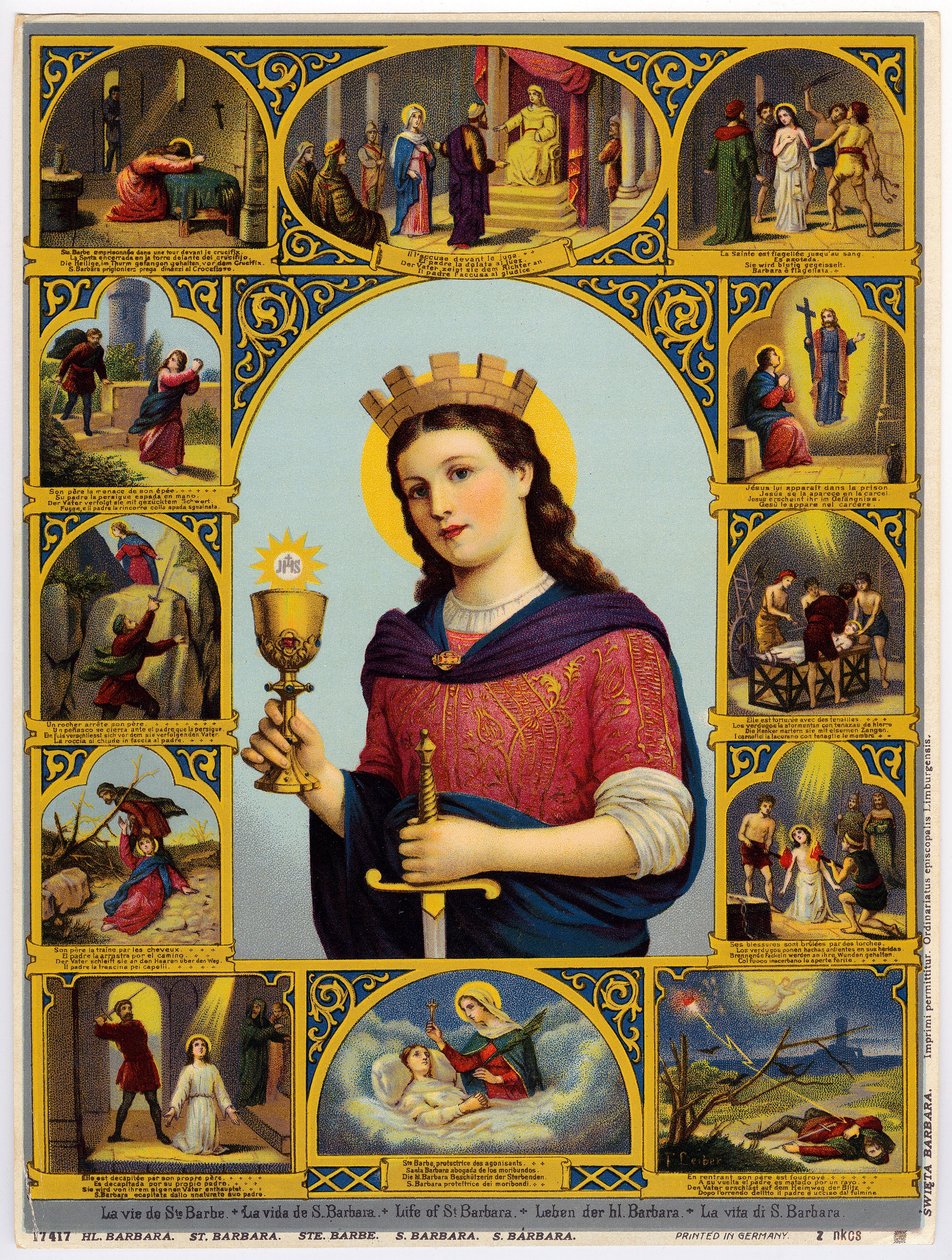 Image pieuse : vie de Sainte Barbe (chromolithographie) - Anonymous Anonymous