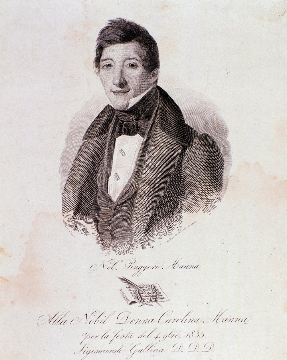 Portrait de Ruggero Manna (gravure) - Anonymous Anonymous