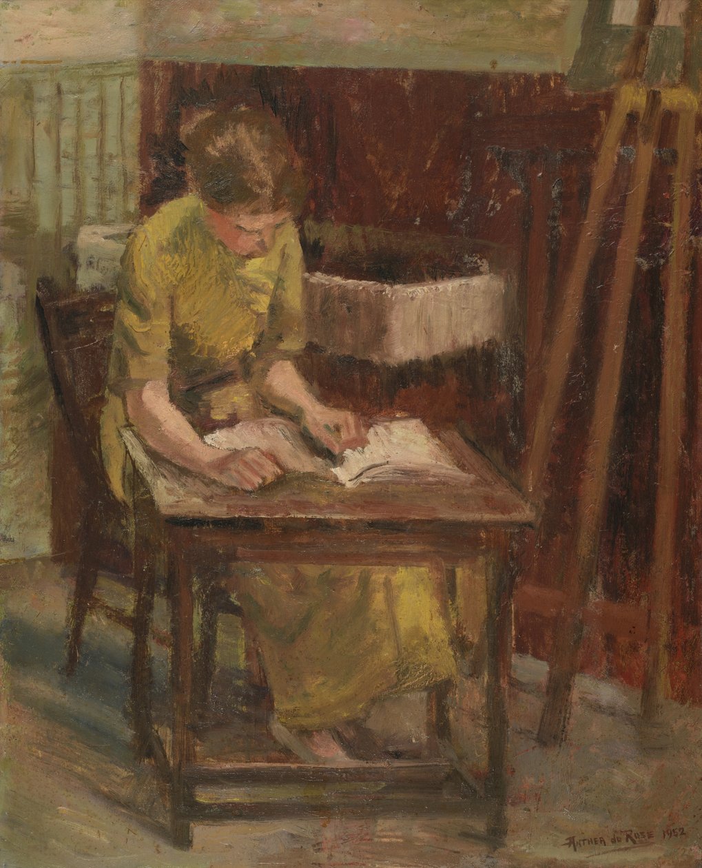 Fille lisant (I) - Anthea Durose