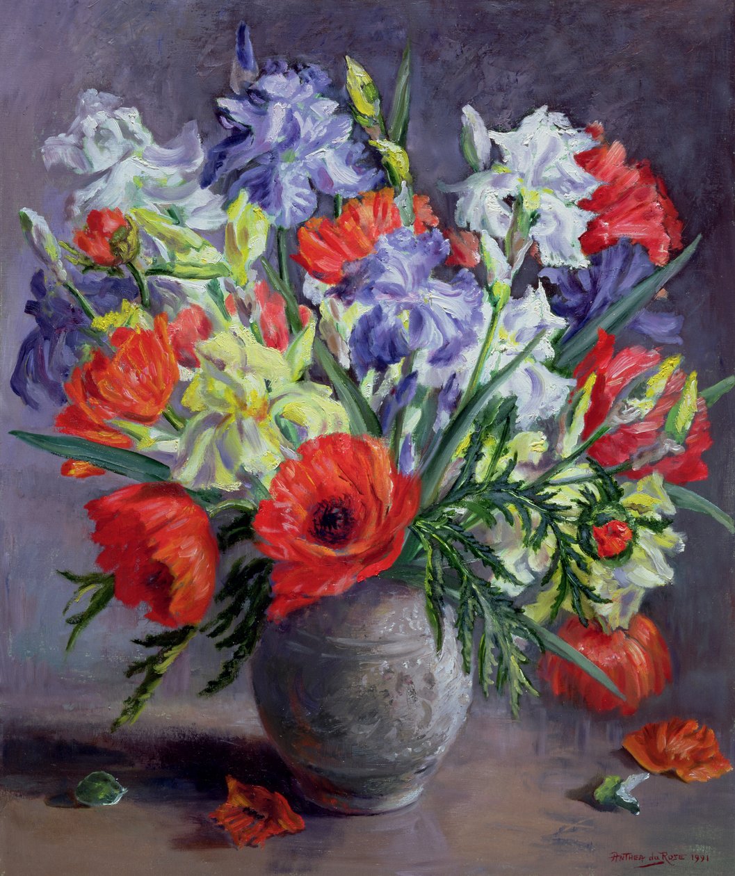 Coquelicots et iris, 1991 - Anthea Durose