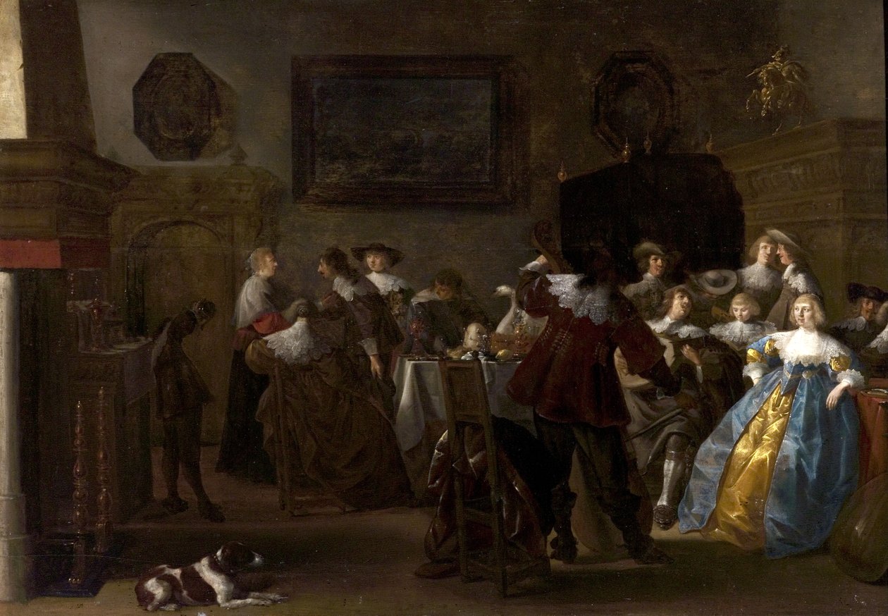 Compagnie joyeuse (Intérieur avec cavaliers et dames), années 1630 - Anthonie Palamedesz