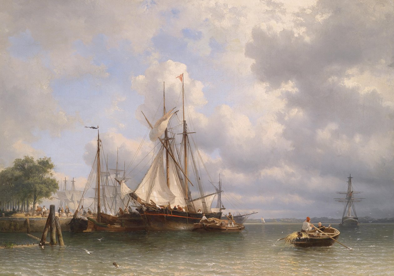 Navires à voile dans le port - Anthonie Waldorp