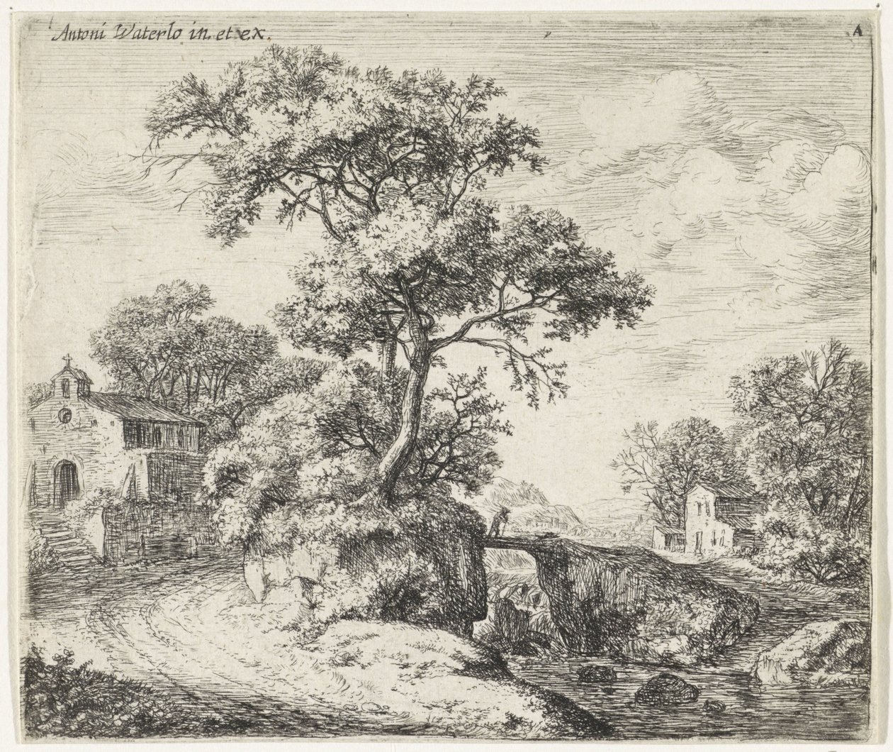 Paysage avec une chapelle - Anthonie Waterloo