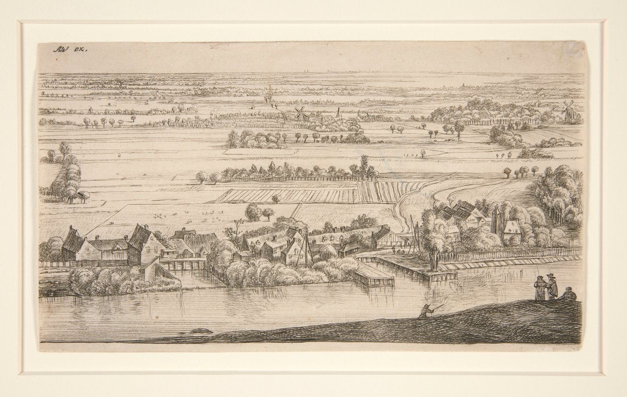 Le village au bord du canal - Anthonie Waterloo
