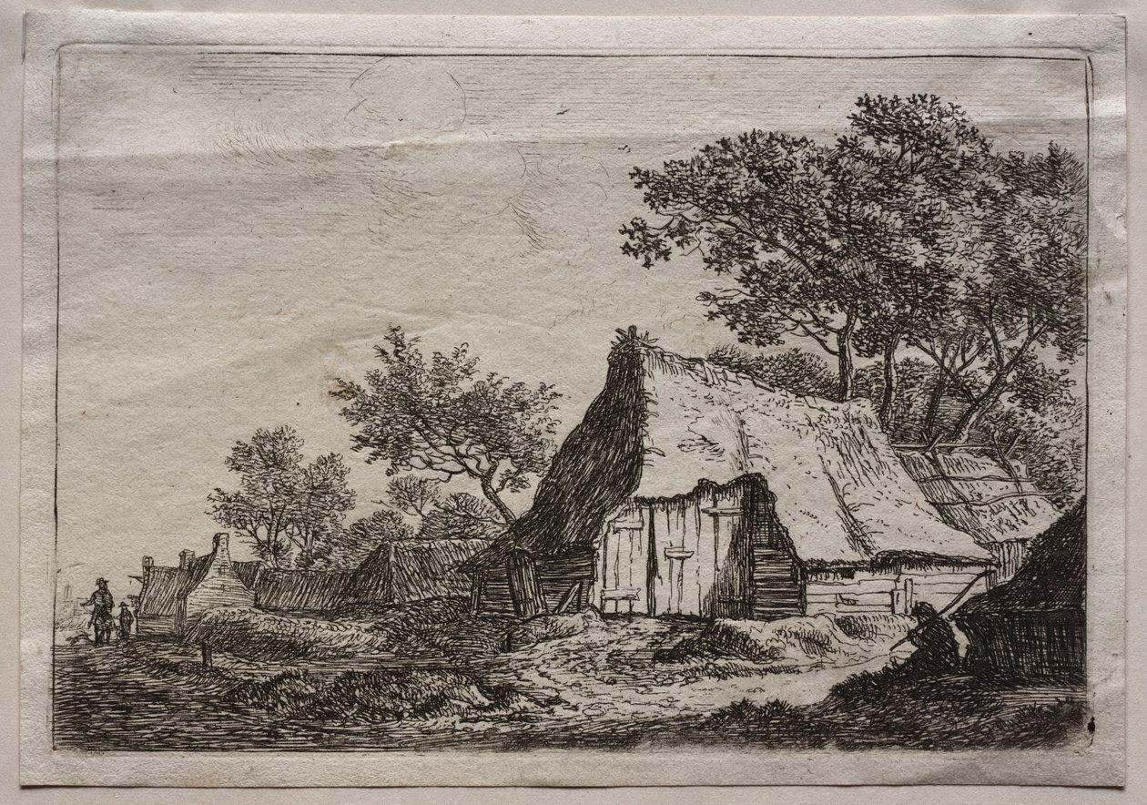 Douze paysages : Planche I, Le Petit Hameau - Anthonie Waterloo