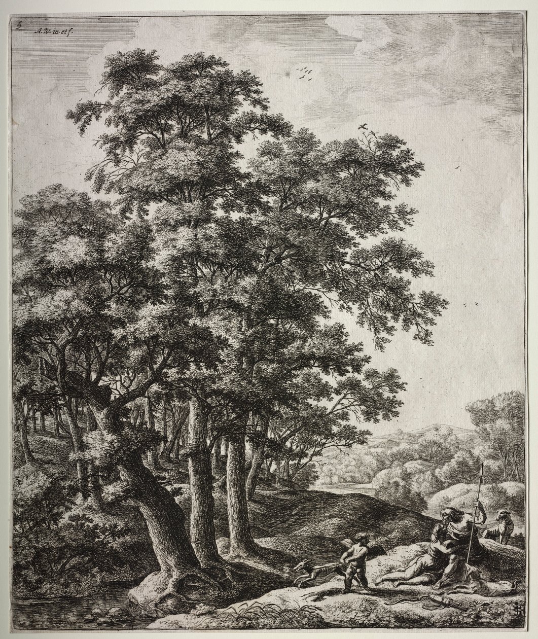 Vénus et Adonis - Anthonie Waterloo