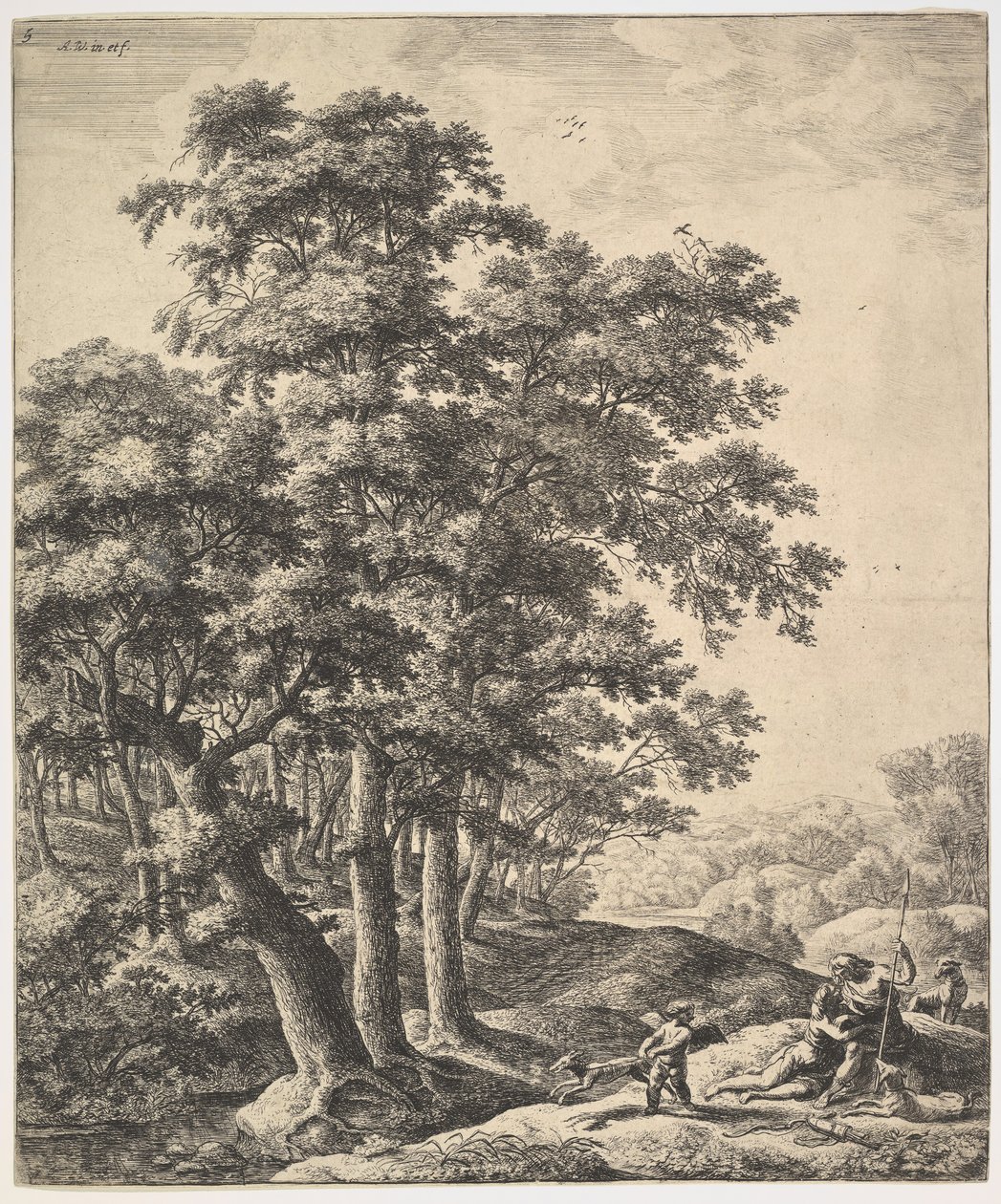 Vénus et Adonis - Anthonie Waterloo