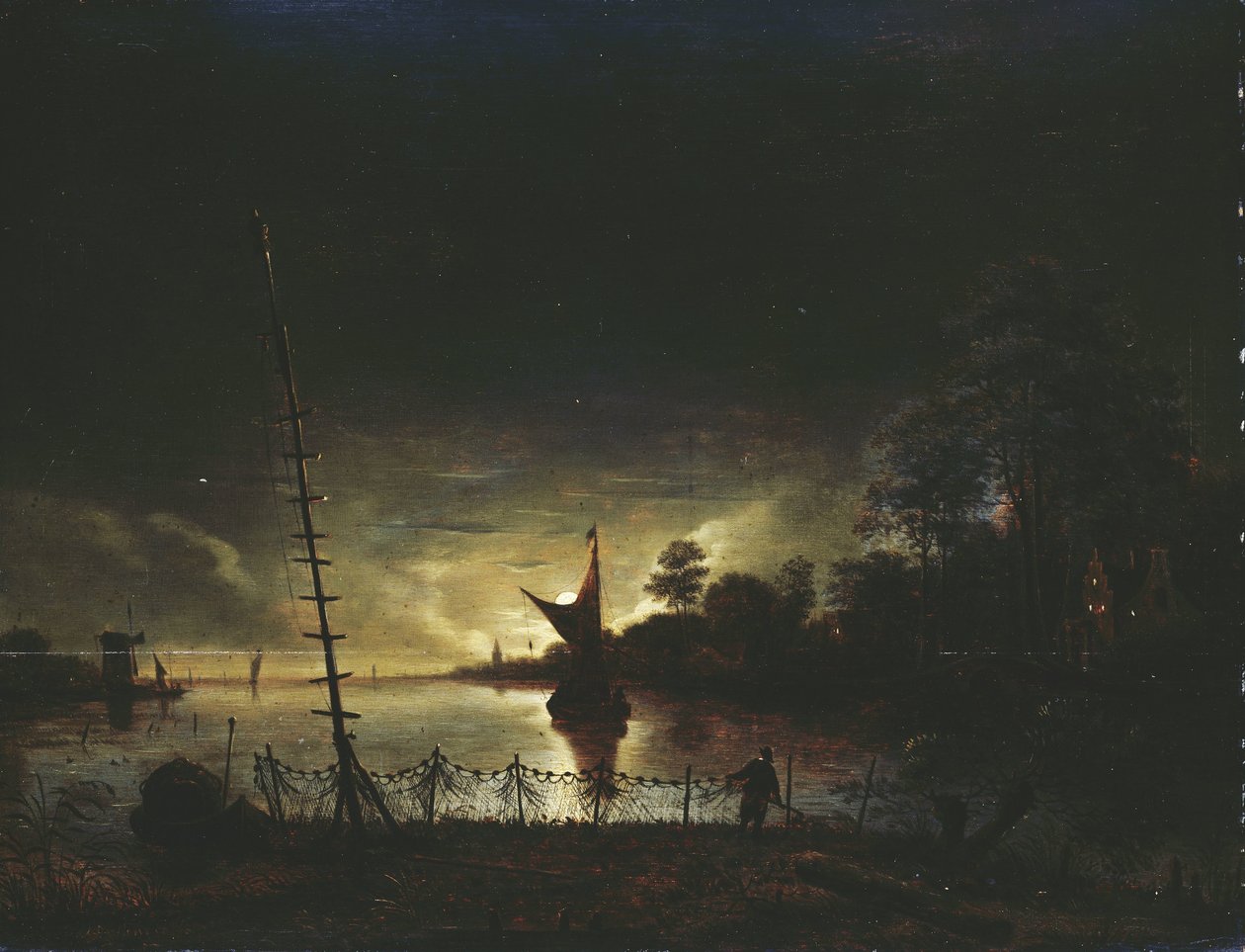 Paysage au clair de lune - Anthonie van Borssom