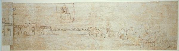 Mur Extérieur du Palais de Richmond, 16ème siècle - Anthonis van den Wyngaerde