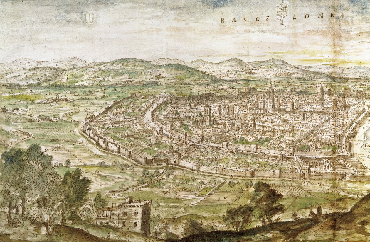 Vue de Barcelone, 1563 - Anthonis van den Wyngaerde