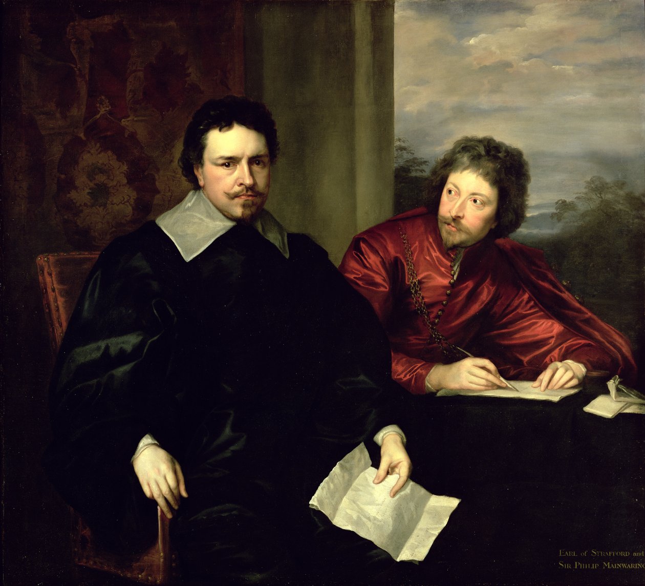 Portrait de Thomas Wentworth, comte de Strafford (1593-1641) et de son secrétaire, Sir Philip Mainwaring (1589-1661) vers 1634 - Anthony van Dyck