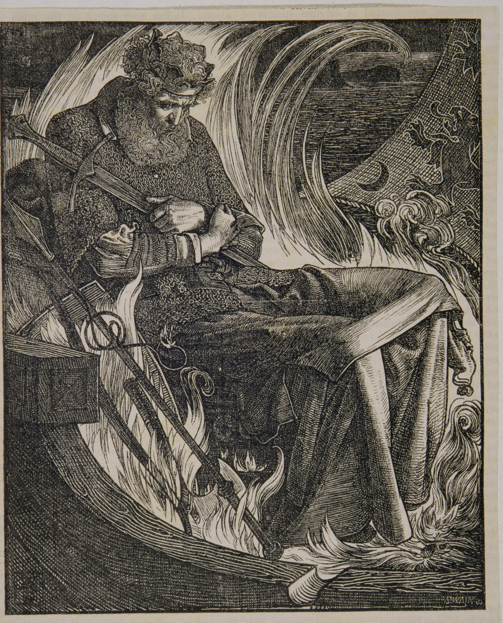 La Mort du Roi Warwulf - Anthony Frederick Augustus Sandys