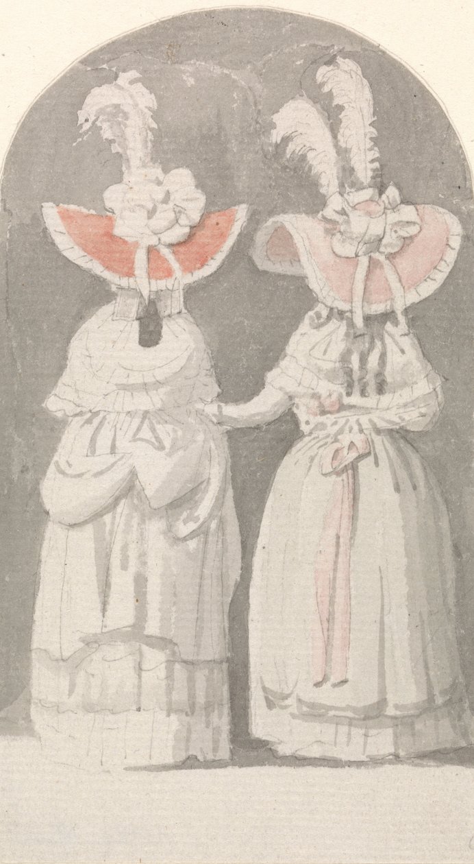 Deux dames portant des chapeaux à plumes extravagants - Anthony Highmore