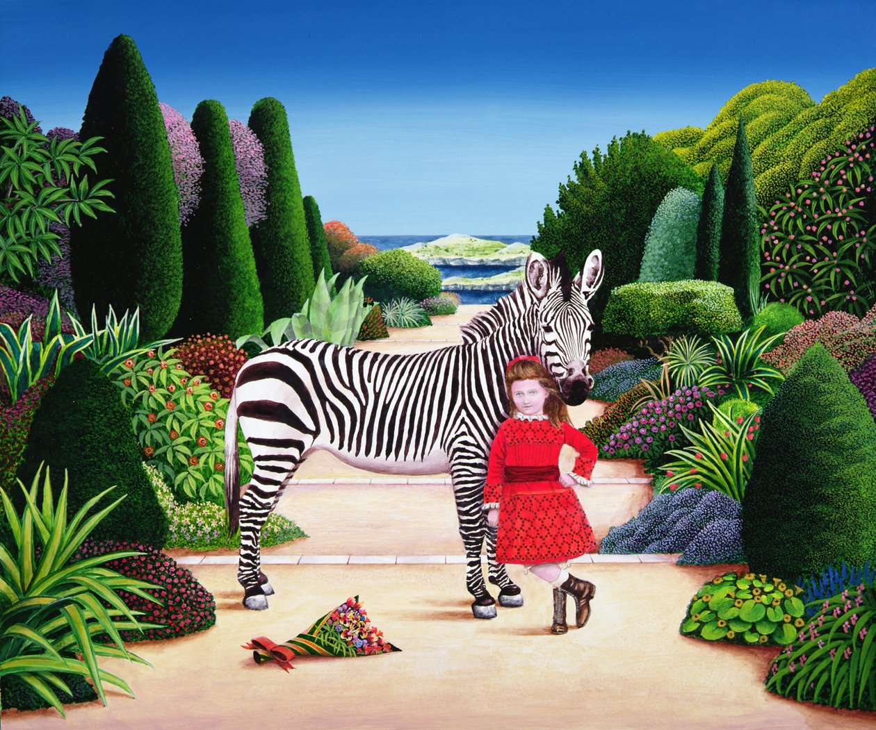 Fille avec Zèbre - Anthony Southcombe