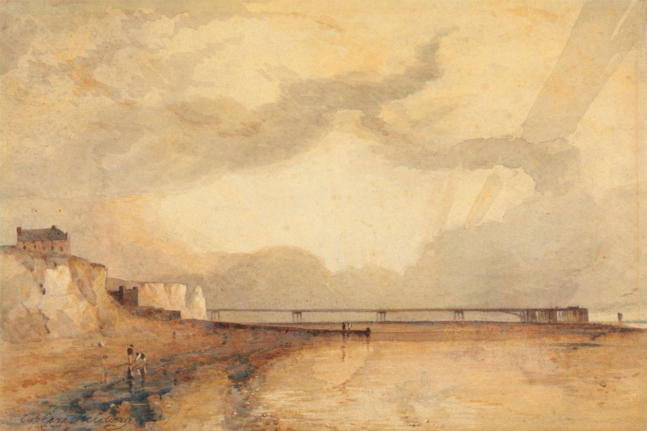 Jetée Marine, Brighton - Coucher de Soleil - Anthony Vandyke Copley Fielding