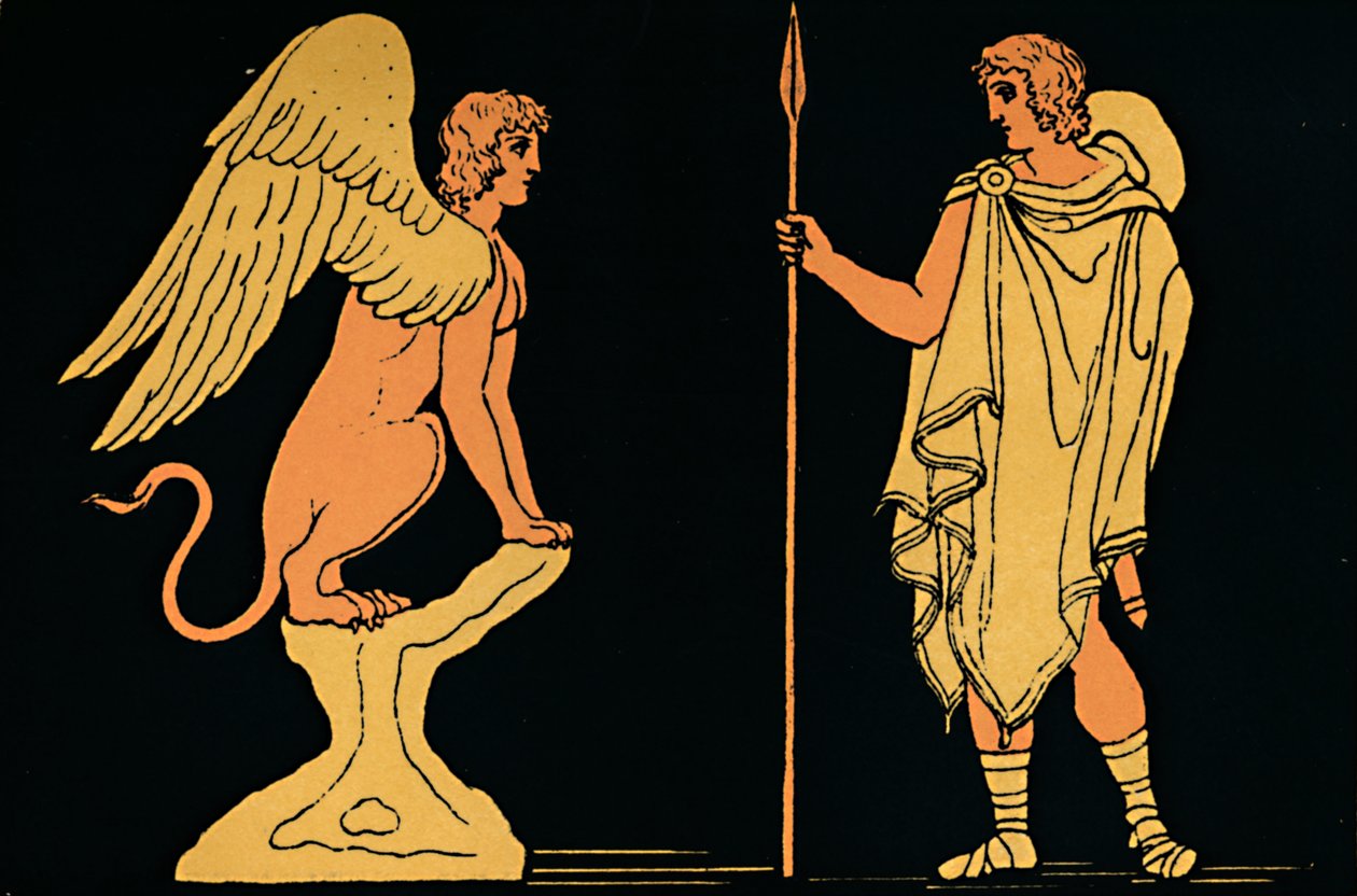 Œdipe et le Sphinx, 1880 - Antique