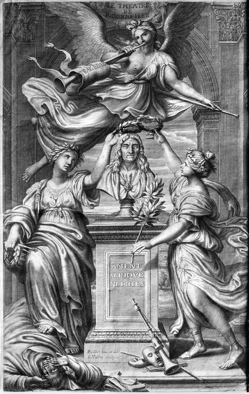 Frontispice pour une édition de Le Théâtre de P. Corneille, gravé par Guillaume Vallet (1632-1704) publié en 1664 - Antoine Paillet