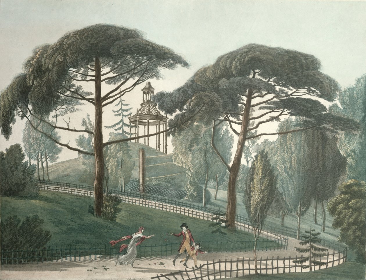 Le Labyrinthe ou Belvédère du Jardin des Plantes à Paris, gravé par Nicolas Marie Joseph Chapuy (1790-1858) - Antoine Pierre Mongin