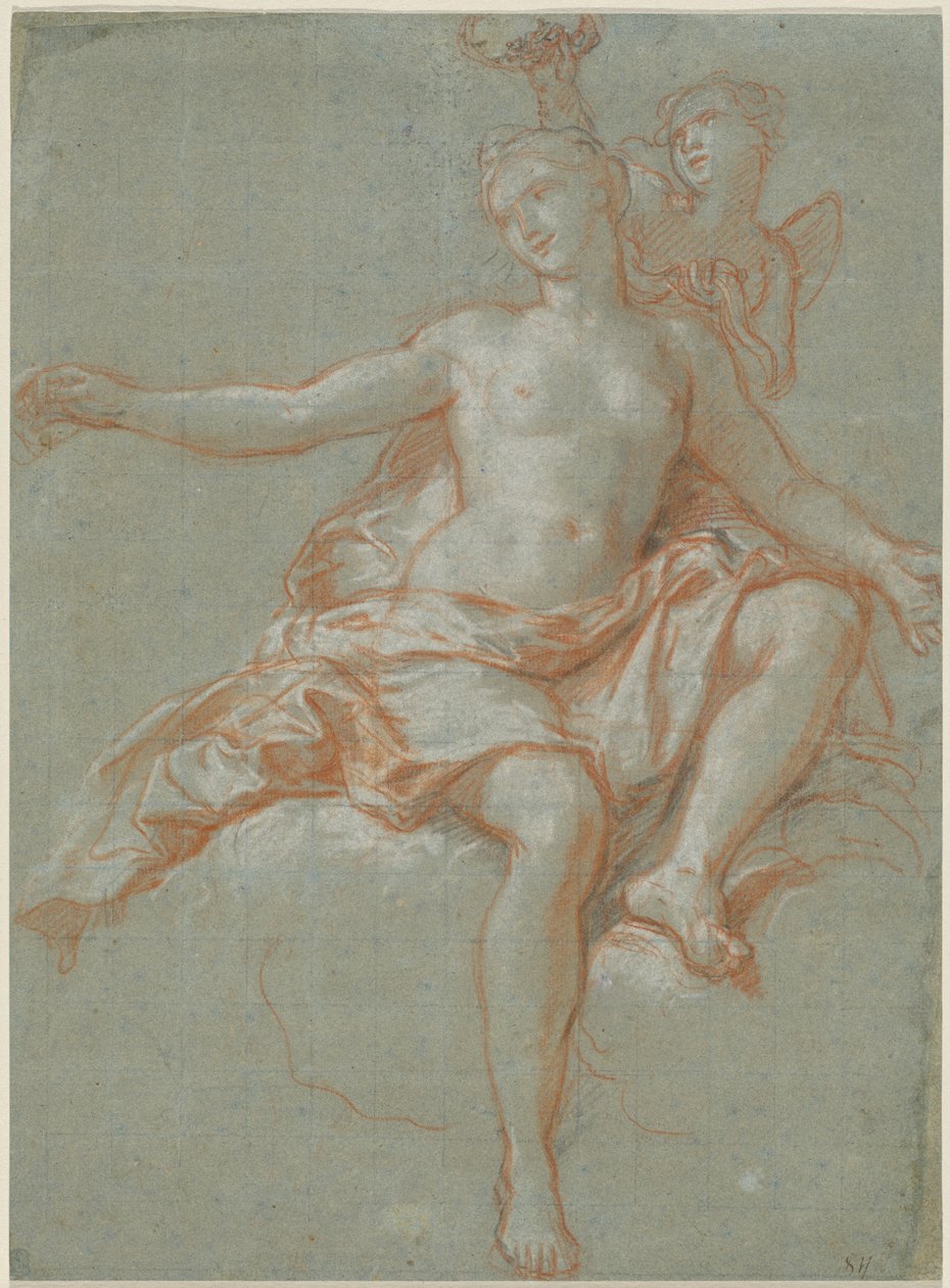 Cupidon volant la couronne florale de Vénus - Antoine Coypel
