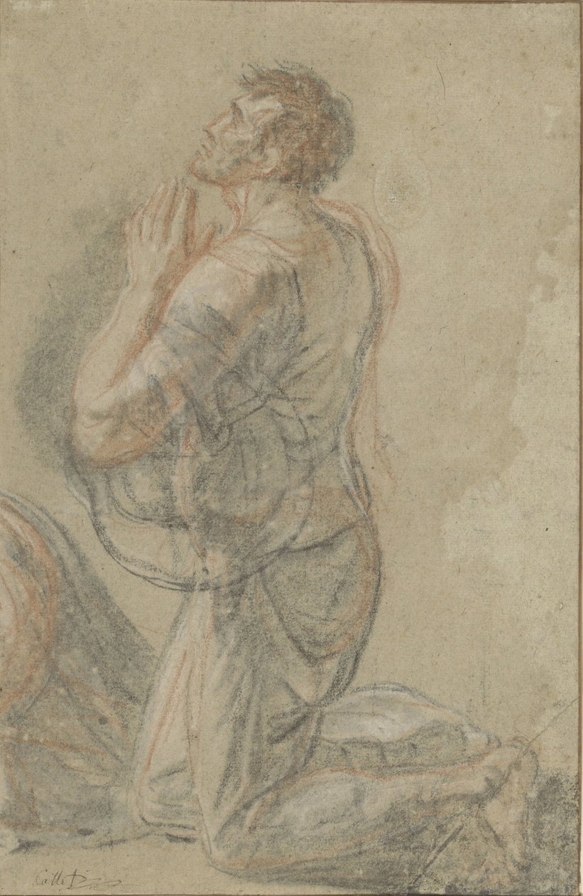 Homme agenouillé vu de côté - Antoine François Callet
