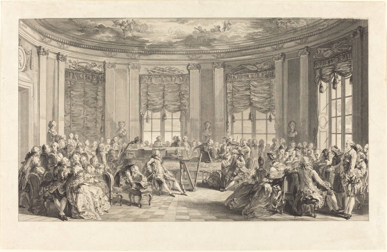 Le concert - Antoine Jean Duclos after Augustin de Saint Aubin