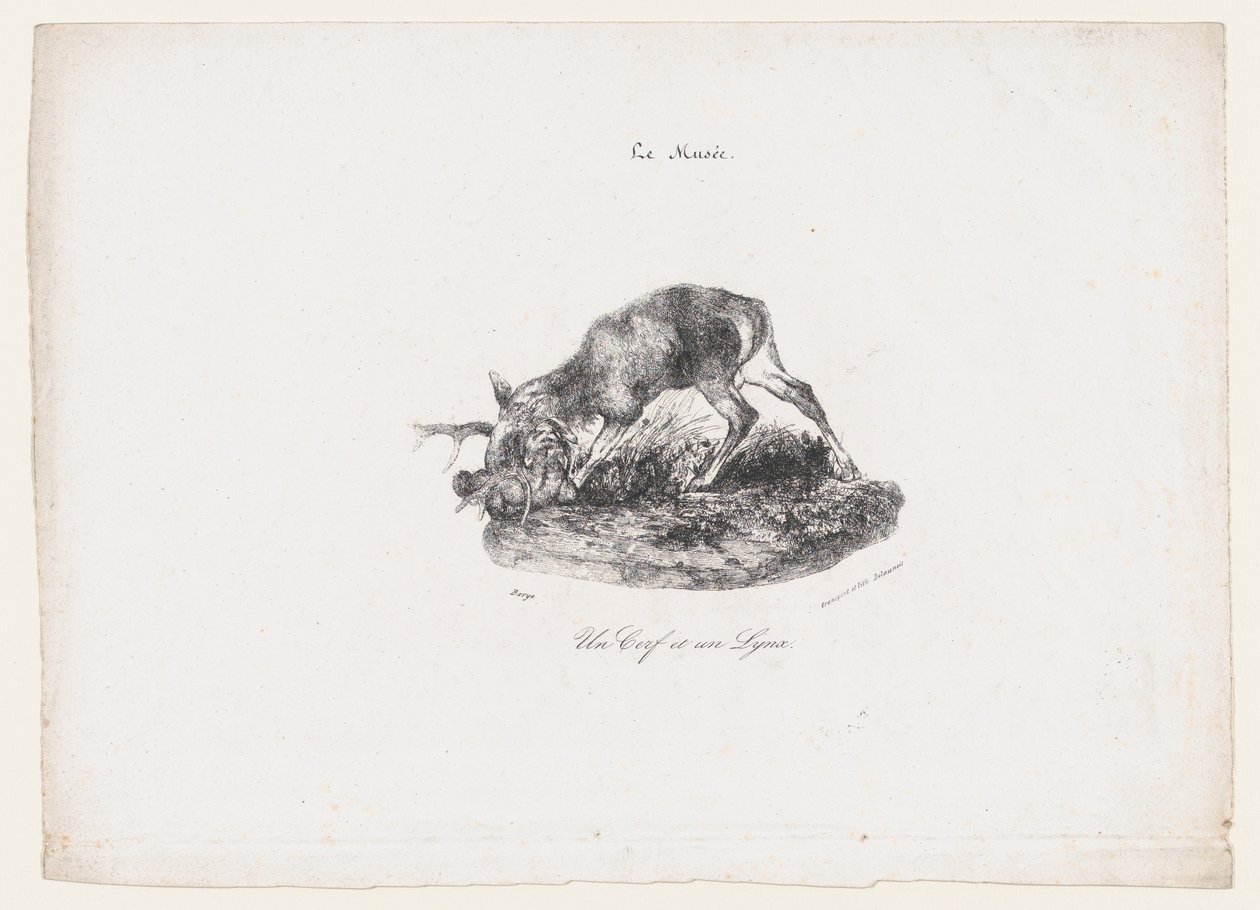 Un cerf et un lynx, 1834 - Antoine Louis Barye