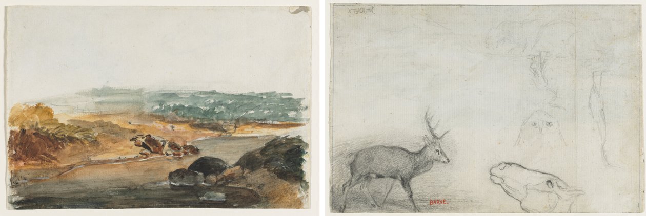 Paysage (recto); Études d