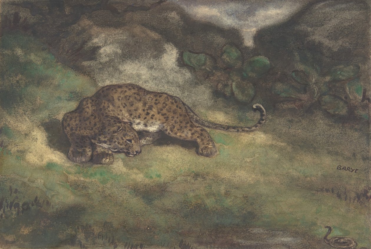 Léopard et serpent - Antoine Louis Barye